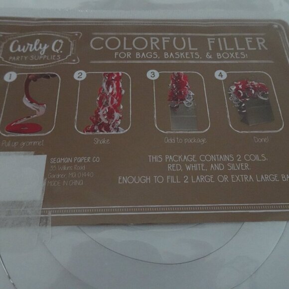 Gift Bag Filler No Mess Reusable For FOUR Bags Baskets Boxes Red White Silver - Picture 8 of 10
